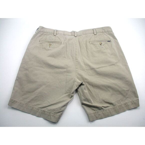 Vintage Polo Ralph Lauren Shorts Mens 40 Beige‎ Khaki Chino Pockets Preppy - Picture 2 of 9